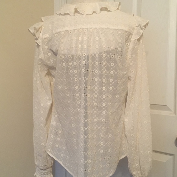 Maeve by Anthropologie Laila embroidery wrap ruffle blouse 8 - Picture 4 of 7